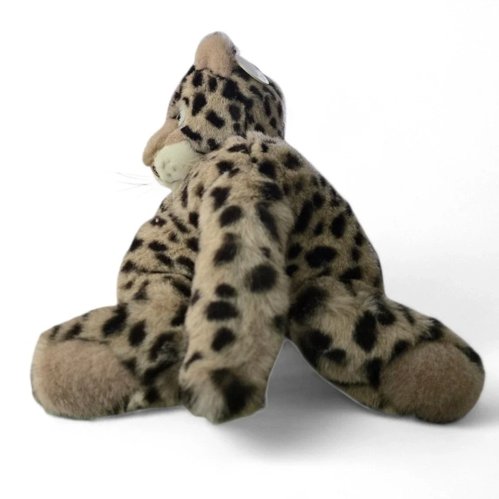 Chrisha Playful Plush Leopard Cub Spotted Stuffed Animal 18235 Korea‎ Tan Black